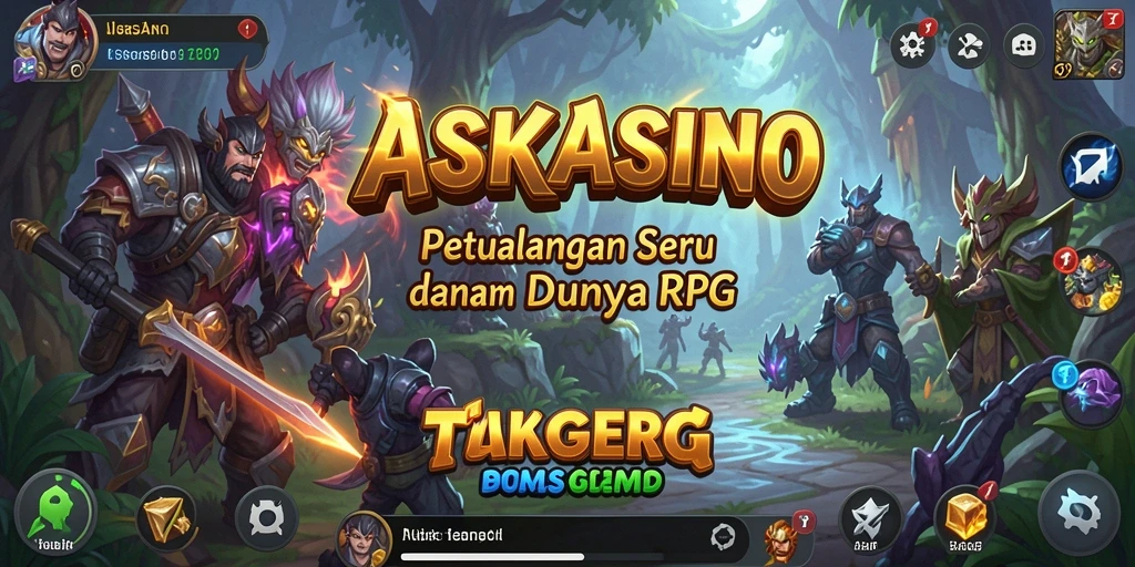 Tampilan aksi seru dalam permainan ASKASINO di dunia RPG.
