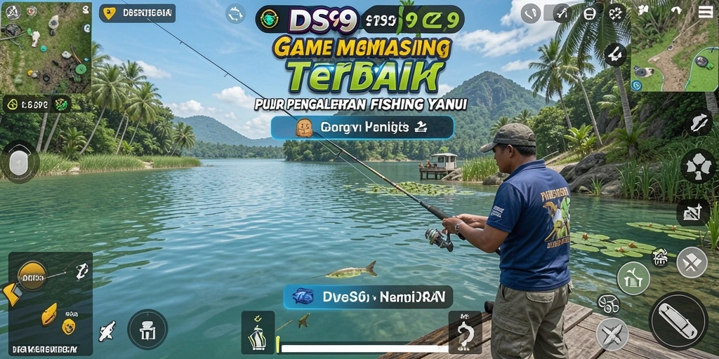 Screenshot gameplay DS99 yang menampilkan aksi memancing mendebarkan.
