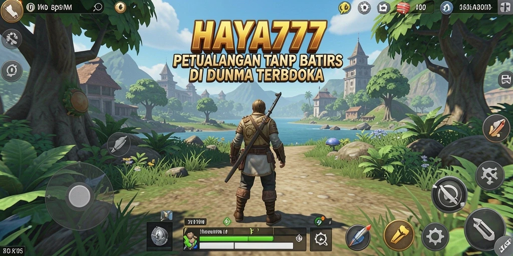 Screenshot utama HAYA777 menampilkan eksplorasi dunia terbuka yang menakjubkan.