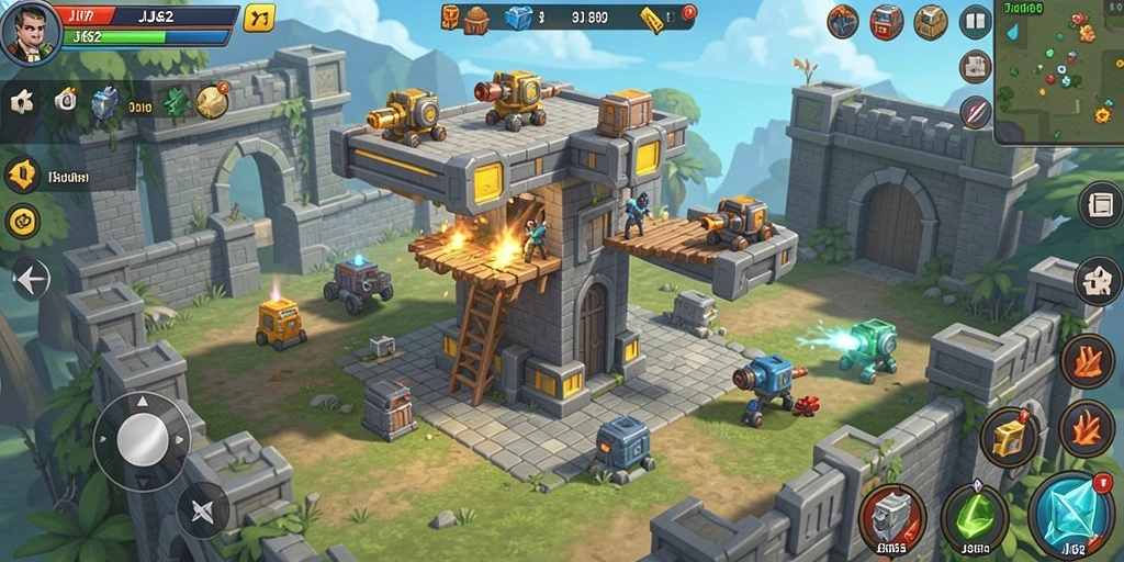 Tampilan gameplay menegangkan dari JJ62 dalam genre Tower Defense.