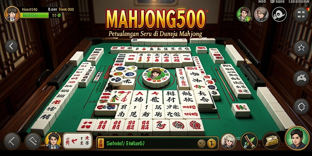 Tampilan gameplay seru dari MAHJONG500 dengan tantangan Mahjong.