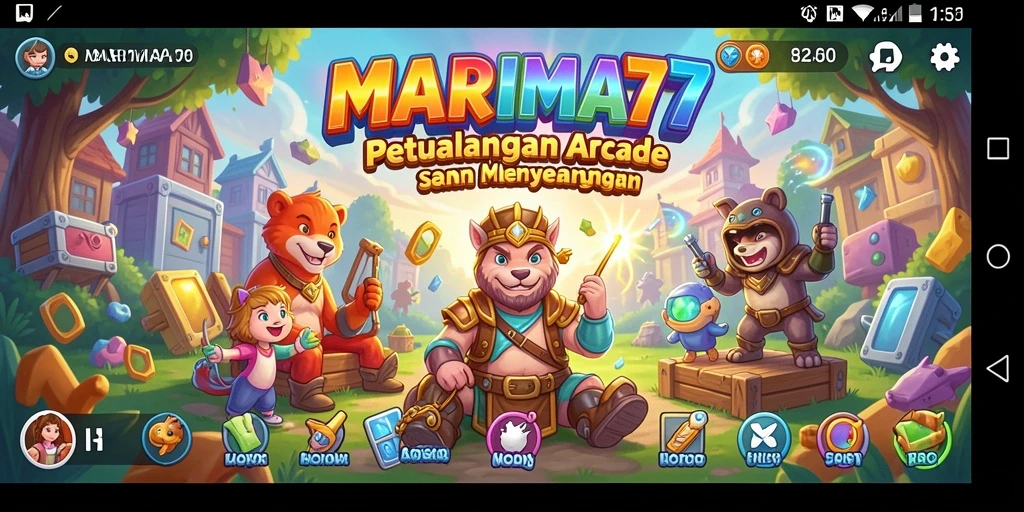 Screenshot gameplay MARIMA77 menunjukkan aksi seru dan tantangan menarik.