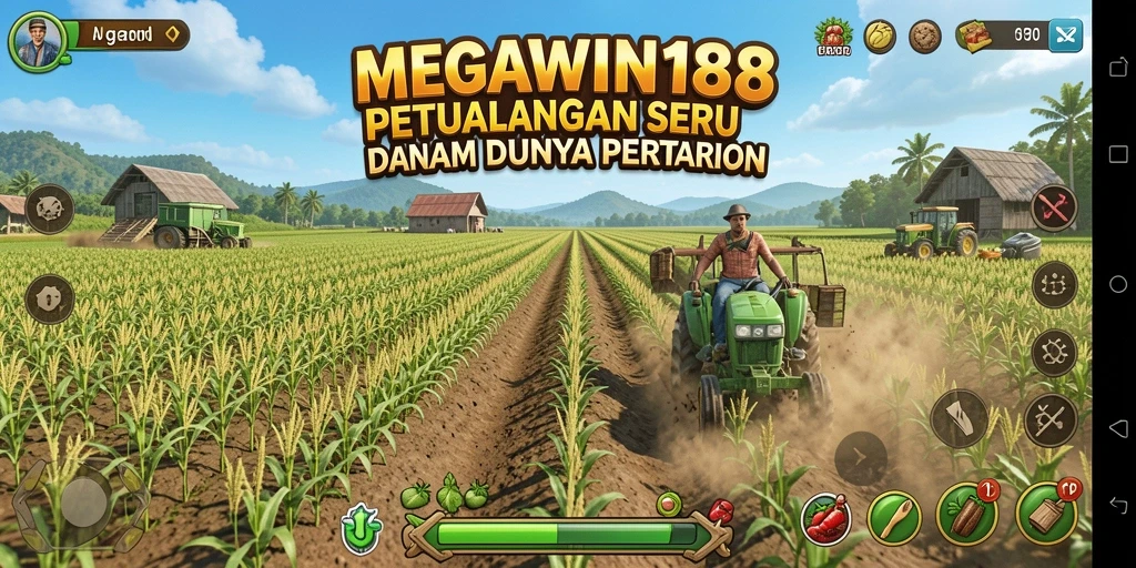 Tangkapan layar menampilkan gameplay pertanian MEGAWIN188 yang mengesankan.