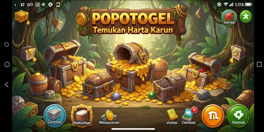 Screenshot menunjukkan aksi seru dalam menemukan harta karun.