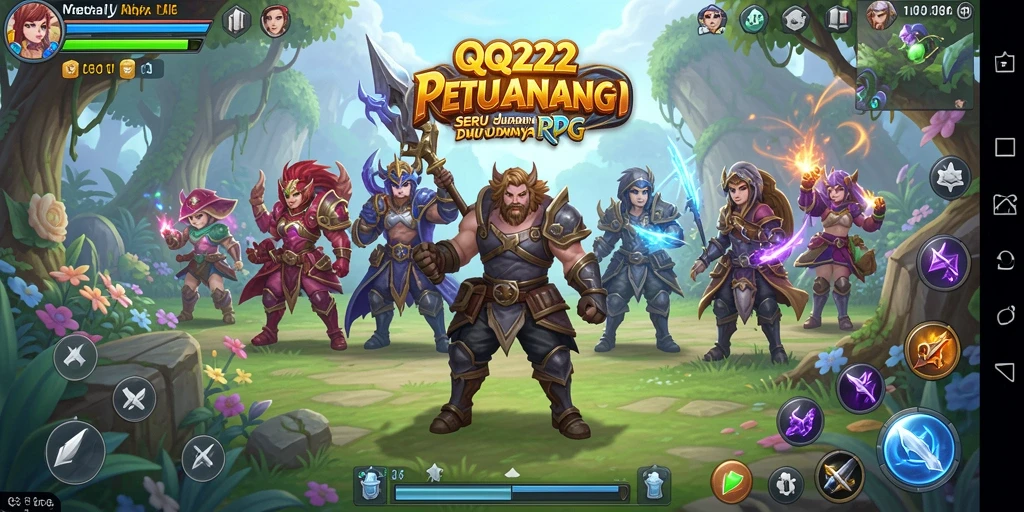 Tampilan gameplay QQ222 yang menakjubkan dengan petualangan RPG.