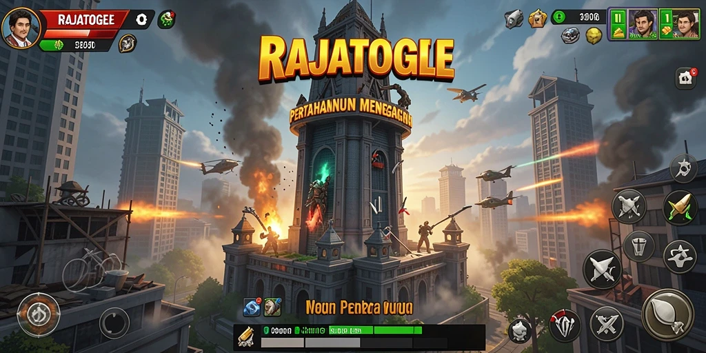 Tampilan gameplay RAJATOGEL yang penuh aksi Tower Defense.